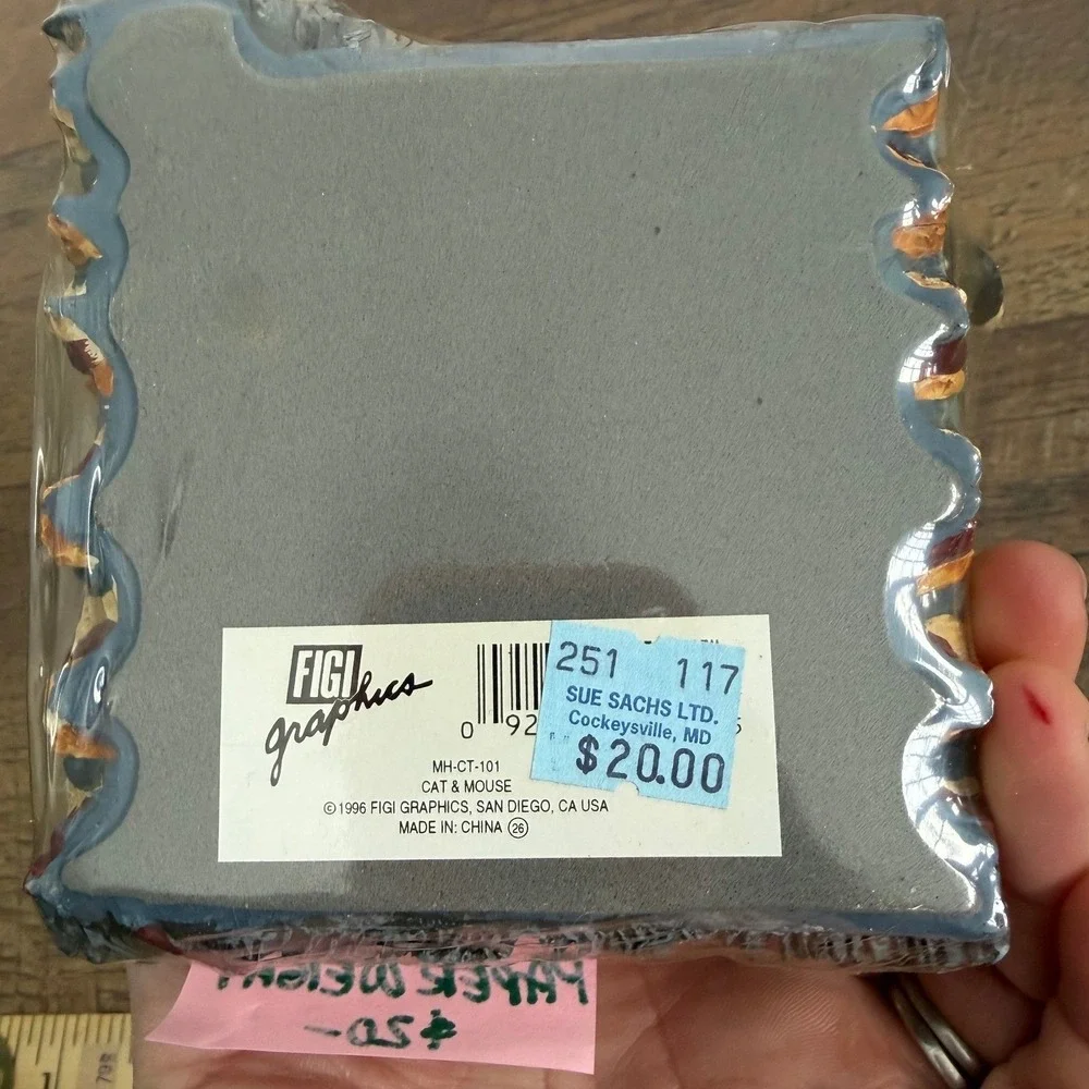 Figi Graphics Cat Mouse Memo Holder Paper‎ Weight & Note Cube